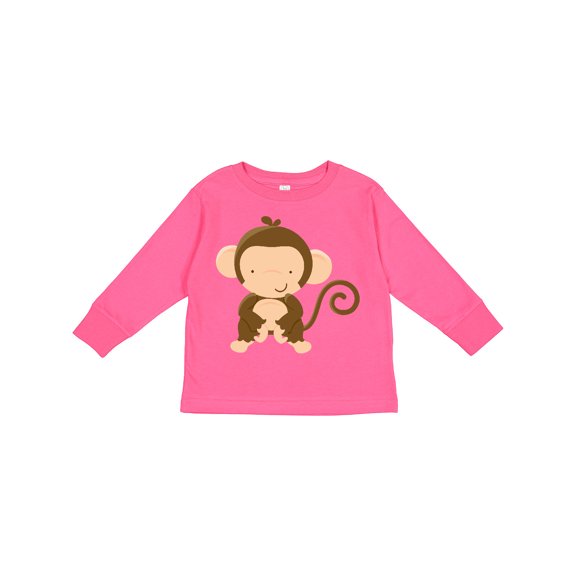 Inktastic Happy Monkey Boys or Girls Long Sleeve Toddler T-Shirt