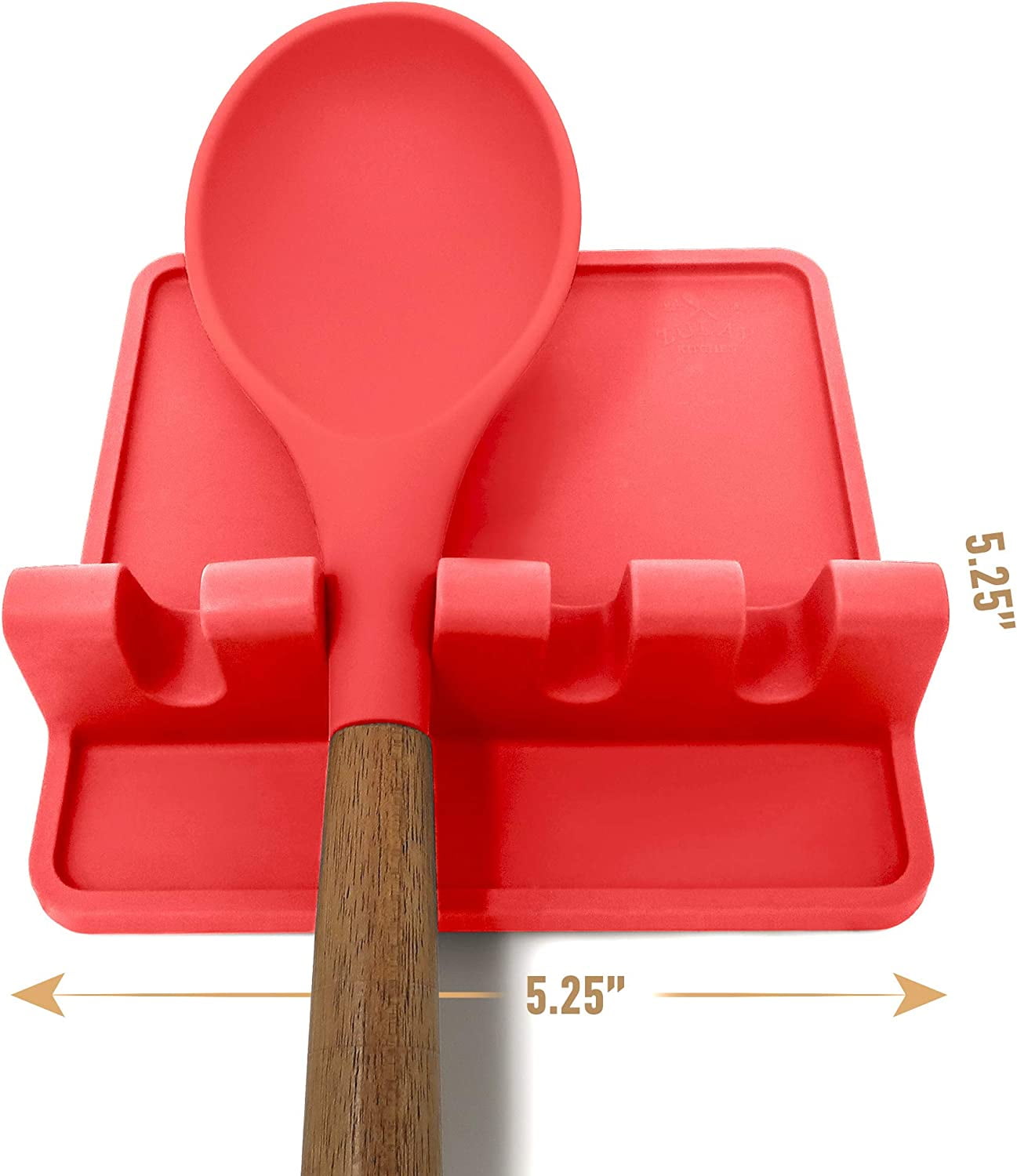 Zulay Silicone Utensil Rest with Drip Pad for Multiple Utensils BPA-Free  Stove Top - Bright Red 