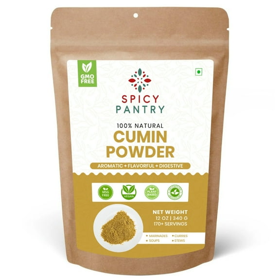 Spicy Pantry Cumin Powder (12 oz) – Ground Cumin Spice, 100% Pure & Natural, Finely Ground Jeera Powder, No Additives
