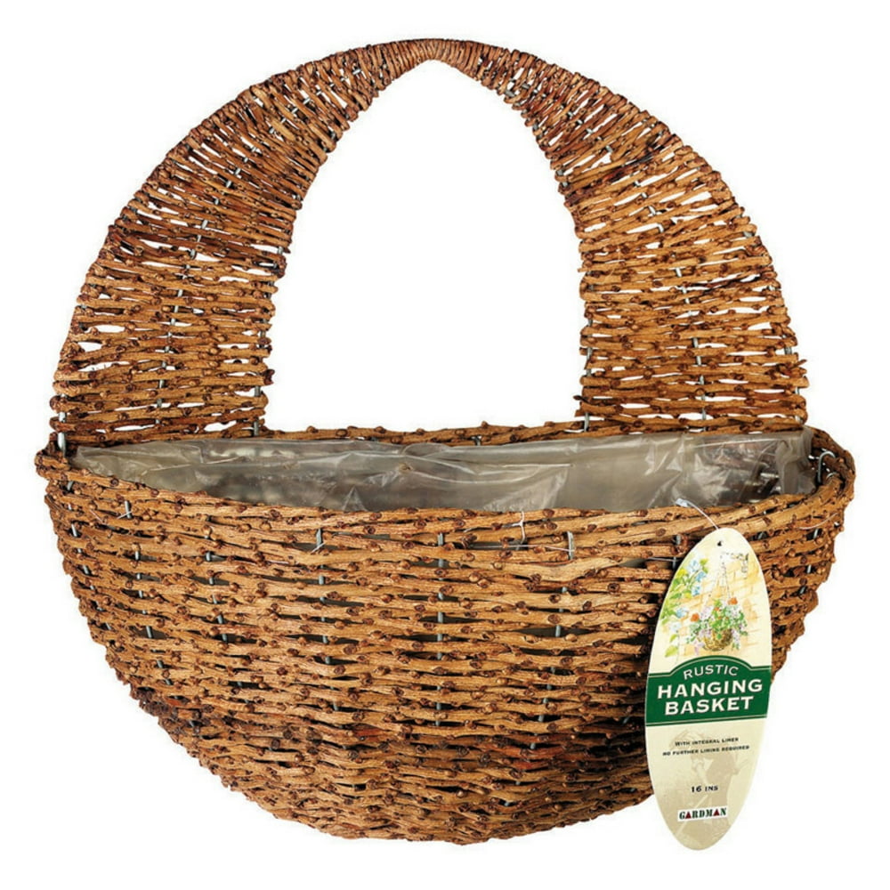 Gardman R496 16" Rustic Rattan Wall Basket