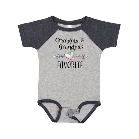 

Inktastic Grandma and Grandpas Favorite- Heart Grandchild Gift Baby Boy or Baby Girl Bodysuit