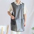 thumbnail image 3 of Linen Cross Back Kitchen Apron with Pockets  Cute, suitable for baking, painting, gardening, cleaning Grey, 3 of 6