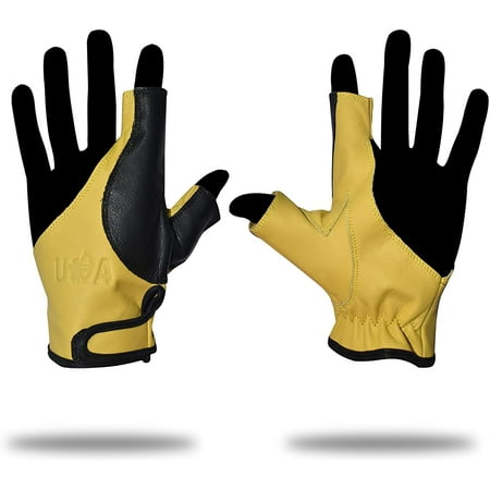 

UNIVERSE ARCHERY Leather Archery Glove | Handmade Shooting Hunting Four Finger Gloves | Recurve Bow Archery Cow Hide Leather Gloves | Excellent Fitting