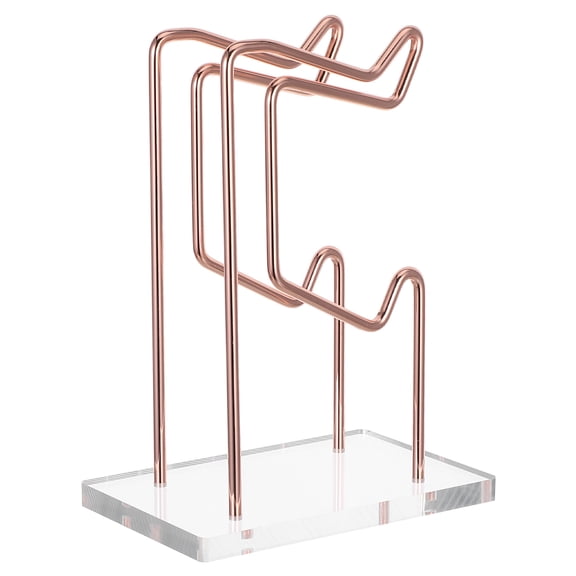 Amosfun Gaming Accessories Organizer, Rose Plated Gold, Holds Controllers and Headphones, Acrylic Base