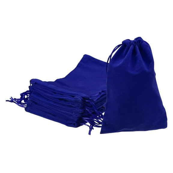 Velvet Drawstring Bags 5.12x7.09 Inch Gift Bags Jewelry Pouches Dark Blue 10Pcs