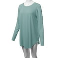thumbnail image 6 of A2Y Women's Premium Solid Long Sleeve Round Hem Crew Neck Top Shirt Ash Blue M, 6 of 7