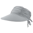 thumbnail image 2 of Deago Womens Sun Visor Hat Wide Brim Summer UPF 50+ UV Protection Beach Sport Cap (Gray), 2 of 8