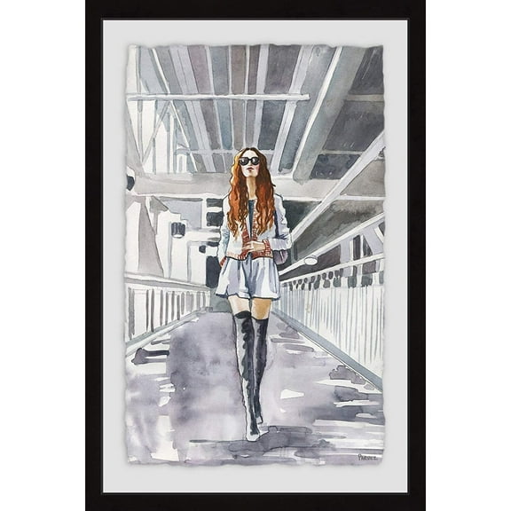 Black Boots in Hallway Framed Painting Print