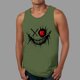 thumbnail image 5 of Ceisia Men's Slim Fit Crew Neck Sleeveless Tank Top Edgy Demon Smile Graphic Print Athletic Shirt Army Green M Gifts, 5 of 7