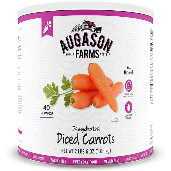 Augason Farms Dehydrated Diced Carrots 2 lbs 6 oz No. 10 Can