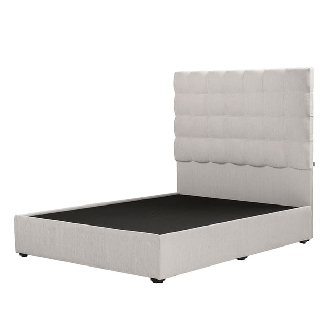 Box Base Cama Queen Size + Cabecera Slip Trinity Crema