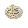 thumbnail image 4 of New 14k tri color Gold heart Pendant charm fine jewelry love gift for her 1.5g, 4 of 9