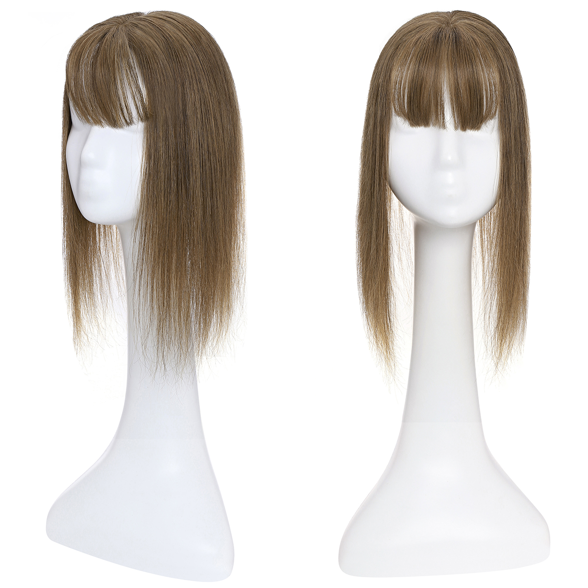 SEGO Clip in Hair Extensions Human Hair Toppers with Bangs 100% Real Human Hair Topper for Thinning/Loss Hair Natural Black Hair Pieces