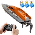 thumbnail image 1 of RC Boat Remote Control Boat 30KM/H High Speed IPV7 Waterproof 2.4GHz 4 Channel Racing Boat for Kids Adults, 1 of 7