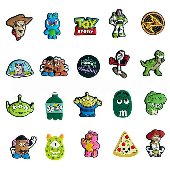 20 Pcs Toy Story Shoe Charms for Clog Sandals, Cute Shoes Decoration Charms for Teen Adults