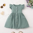 thumbnail image 4 of HCNTES Toddler Girl Dress Kids Short Sleeve Ruffle Dresses for Girls Summer Outfits Beach Sundress for Kids Girls 2t 3t 4t 5t 6t 7t 8t 9t(2-3 Years,D01-Green), 4 of 9