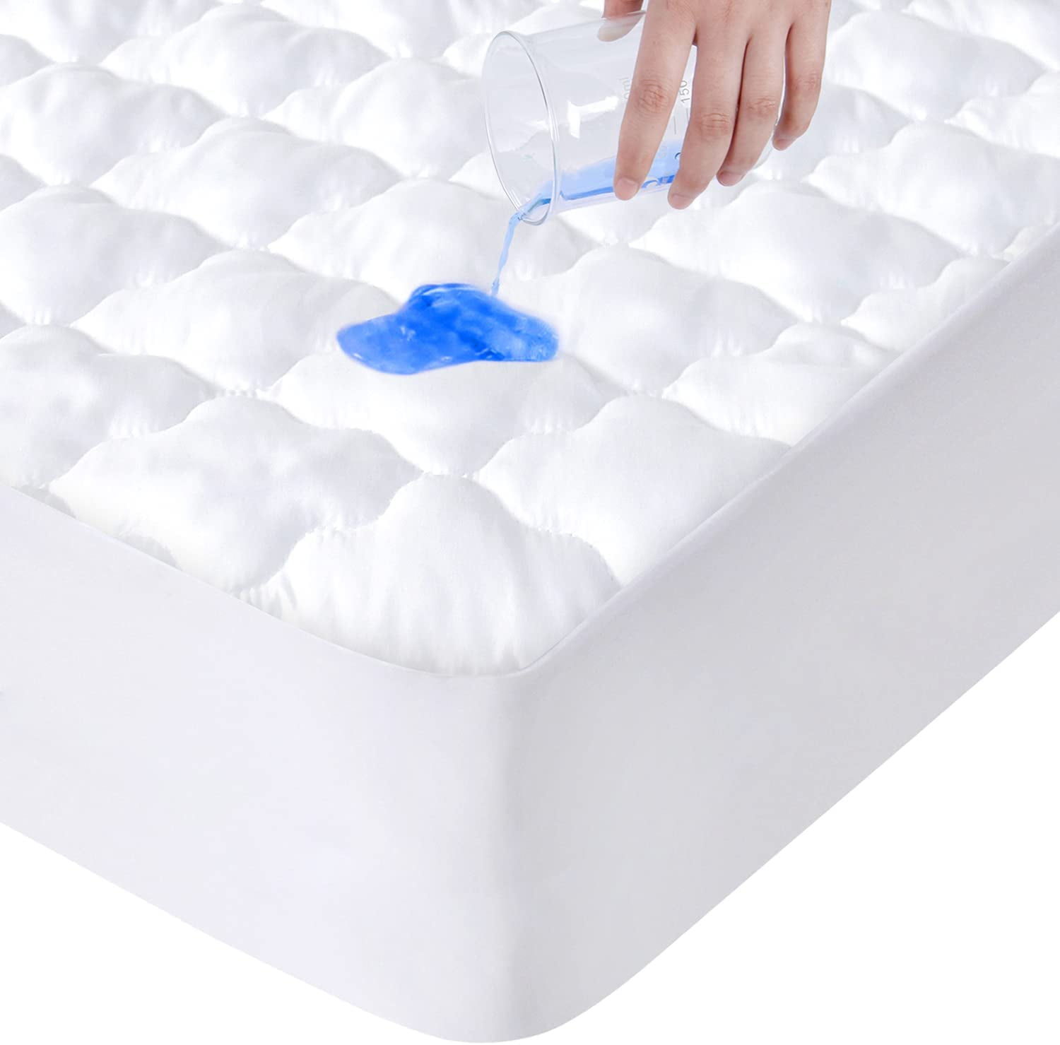 Mattress Protector Full Size Waterproof Mattress Cover Washable Soft Cotton Terry Noiseless Bed Covers for Kids Pets Adults Fitted Sheet Deep Pocket 54x75 