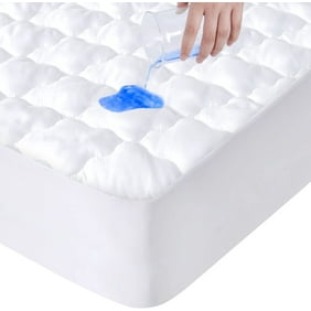 SPRINGSPIRIT Waterproof Mattress Pad Cover, Quilted with 14" Deep Pocket, White, Twin