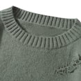 thumbnail image 3 of Suéter vintage de estilo hip hop para hombre, ropa de calle, jerséis de gran tamaño, suéter de lana con agujeros y rasgados de color puro, 3 of 5