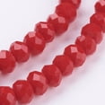 thumbnail image 3 of Imitation Jade Glass Bead Strands Faceted Rondelle Crimson 10x8mm Hole: 1mm about 62~63pcs/strand 39~40cm, 3 of 3
