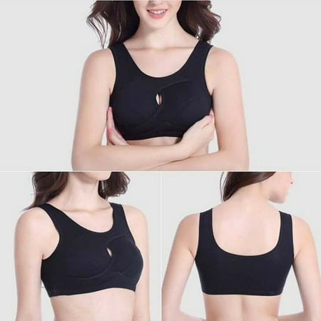 Anti-sagging Sports Bra Breast Augmentation Cross Comfy Lifts Breasts Black Size (Best Bra To Wear After Breast Implants)