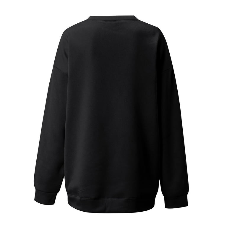 Plain black sweatshirt womens hot sale