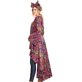 thumbnail image 3 of Sakkas Mavi Women's African Ankara Maxi Long Sleeve Dress Cocktail Formal Swing - 121-RoyalCranberryMulti - One Size Regular, 3 of 5