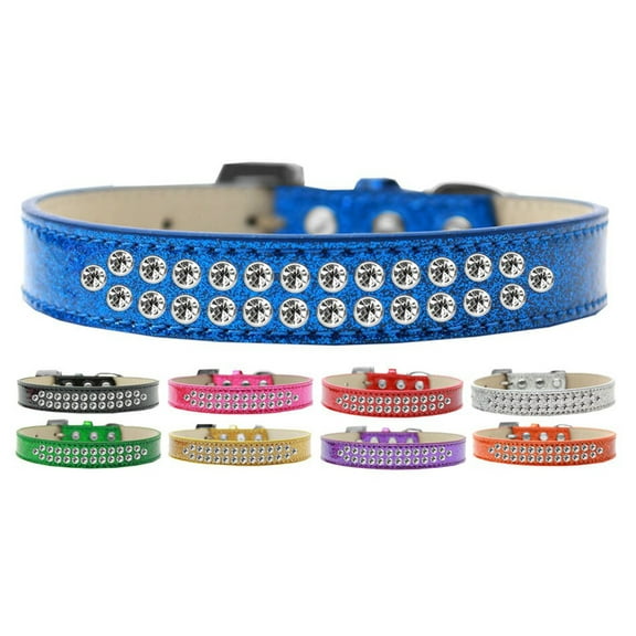 Dog, Puppy Pet Ice Cream Collar, "Two Row Clear Crystal Rimsets"