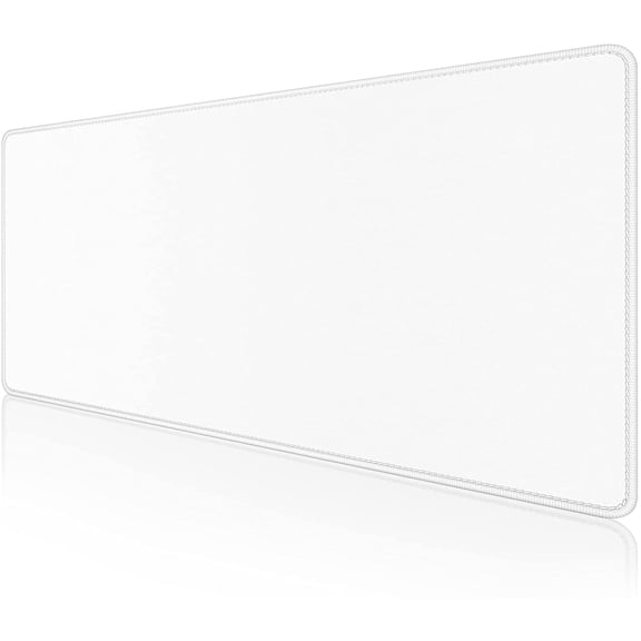 Large Gaming Mouse Pad, Extended Mouse Mat with Stitched Edges, Full Size Keyboard Pad with Non-Slip Base, Big XXL Computer Desk Mats for Gamer, Laptop, Office, 31.5 x 15.7in, Ivory White
