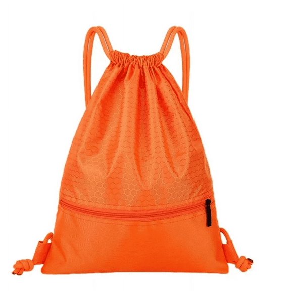 Waterproof Bag,String Backpack,Drawstring Bags,Waterproof Drawstring Bag,Drawstring Backpack Waterproof,Waterproof Draw String Back Sack With Zip Pocket(Orange 19.7*16.5in)from ANMUYUM