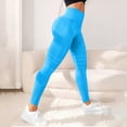 thumbnail image 6 of KDDYLITQ 3D Cellulite-Reducing Leggings Women 3D Compression Stretchy Yoga Pants High Elastic Waisted Tights Workout Gym Tummy Control Leggings Blue L, 6 of 7