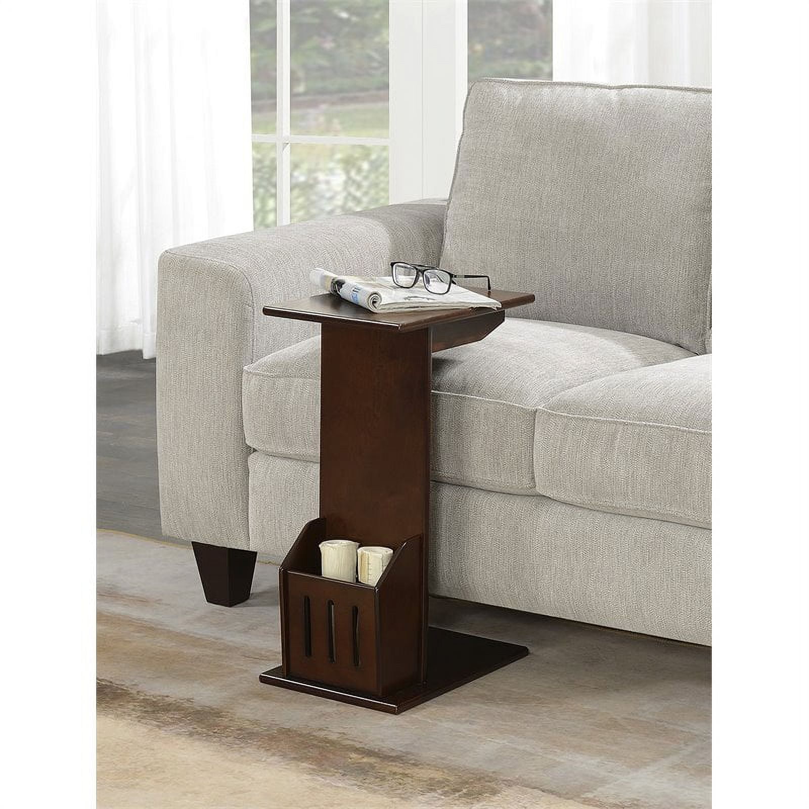 Convenience Concepts Designs2Go Abby C End Table with Magazine Holder, Espresso