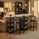 thumbnail image 3 of Yeshouse Juego de mesa de comedor de 91 cm de altura para 2 personas con taburetes y estantes de almacenamiento. Mesa de cocina compacta para espacios pequeños, apartamentos y estudios, 3 of 7