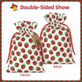 thumbnail image 2 of Rocae Hand Drawn Strawberry for Christmas Drawstring Linen Gift Bag with Drawstrings Treat Bag Goody Present Bags for Christmas Party Favor-Medium, 2 of 9