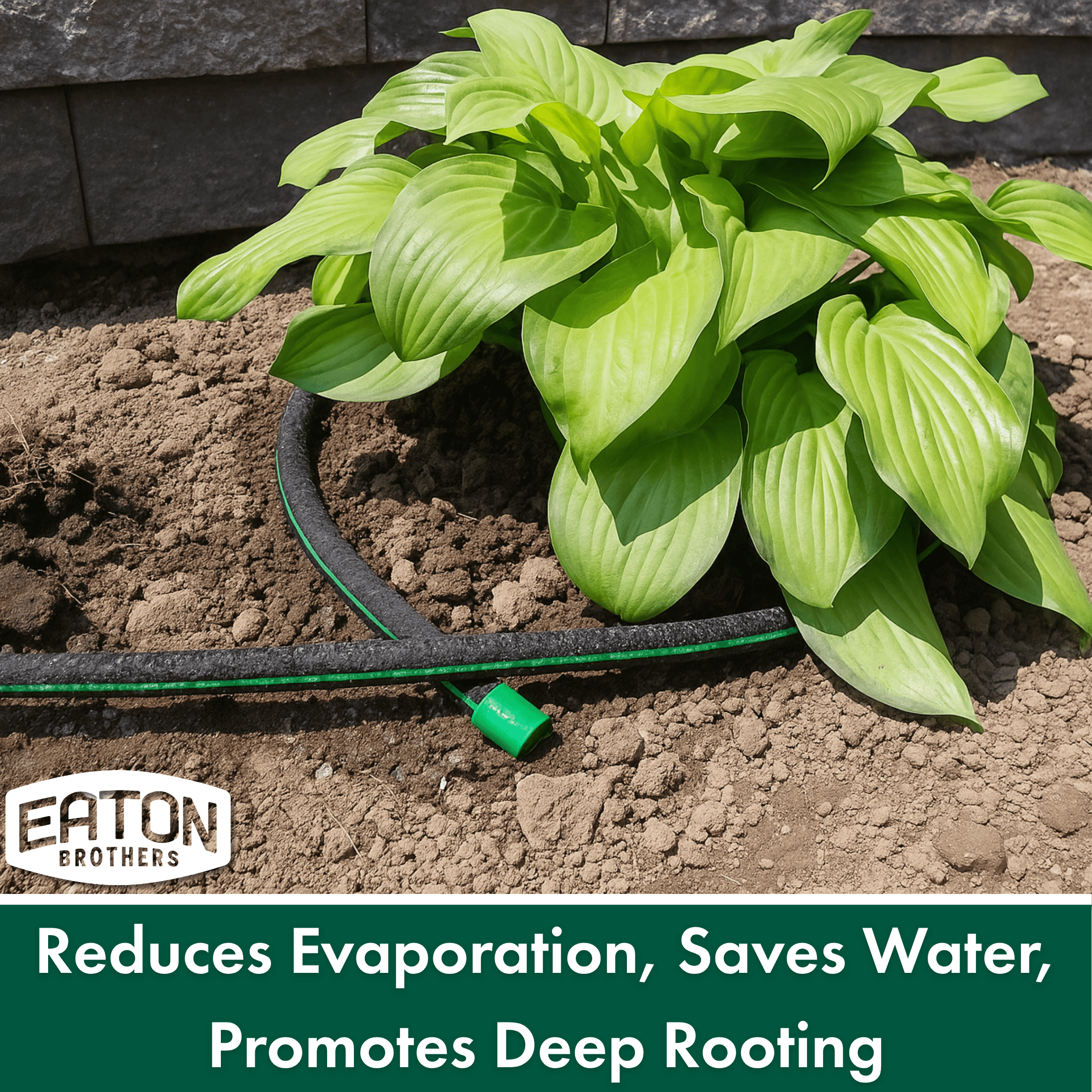 Eaton Brothers 100 ft 5/8 in. Recycled Rubber Bulk Soaker Hose – Durable Garden Hose for Beds, Lawns & Plants