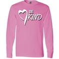 thumbnail image 3 of Inktastic Be Kind with Heart Ribbon in White Text Long Sleeve T-Shirt, 3 of 5