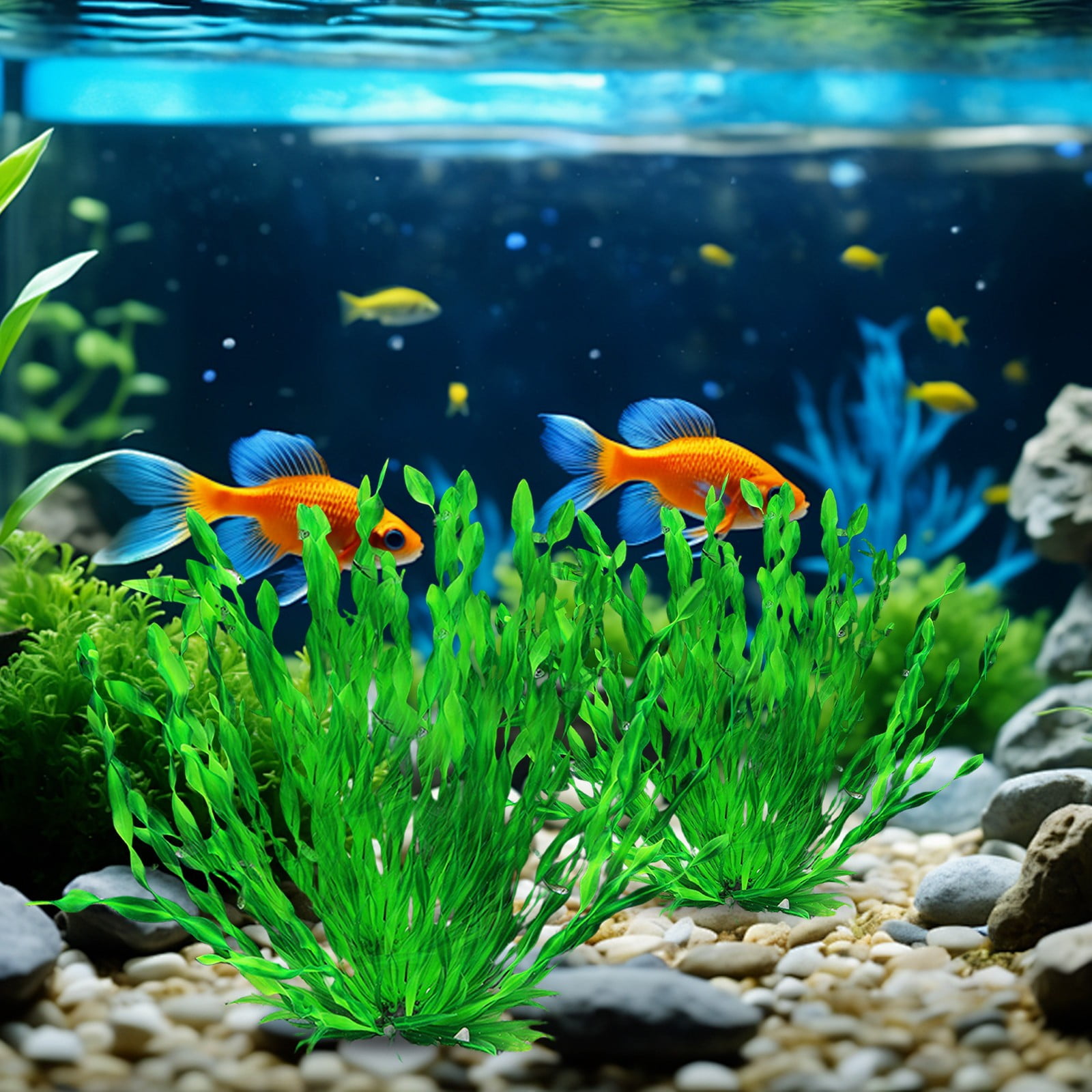 HCTSHG Aquarium Decoration Plastic Aquarium Plants Natural Fish Tank Accessories Aquarium Decorations Green Plants, 25pcs Fish Tank Decorations Plant, Aquarium Decor Plastic Plants