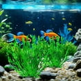 thumbnail image 4 of SHENGLUO Aquarium Artificial Plastic Plants Decorations and Rock Cave Decor Set Goldfish Betta Fish Tank Accessories Small Large Fish Bowl Ornaments,Fish Tank Artificial Plants, (5-12 Inches, Green), 4 of 7