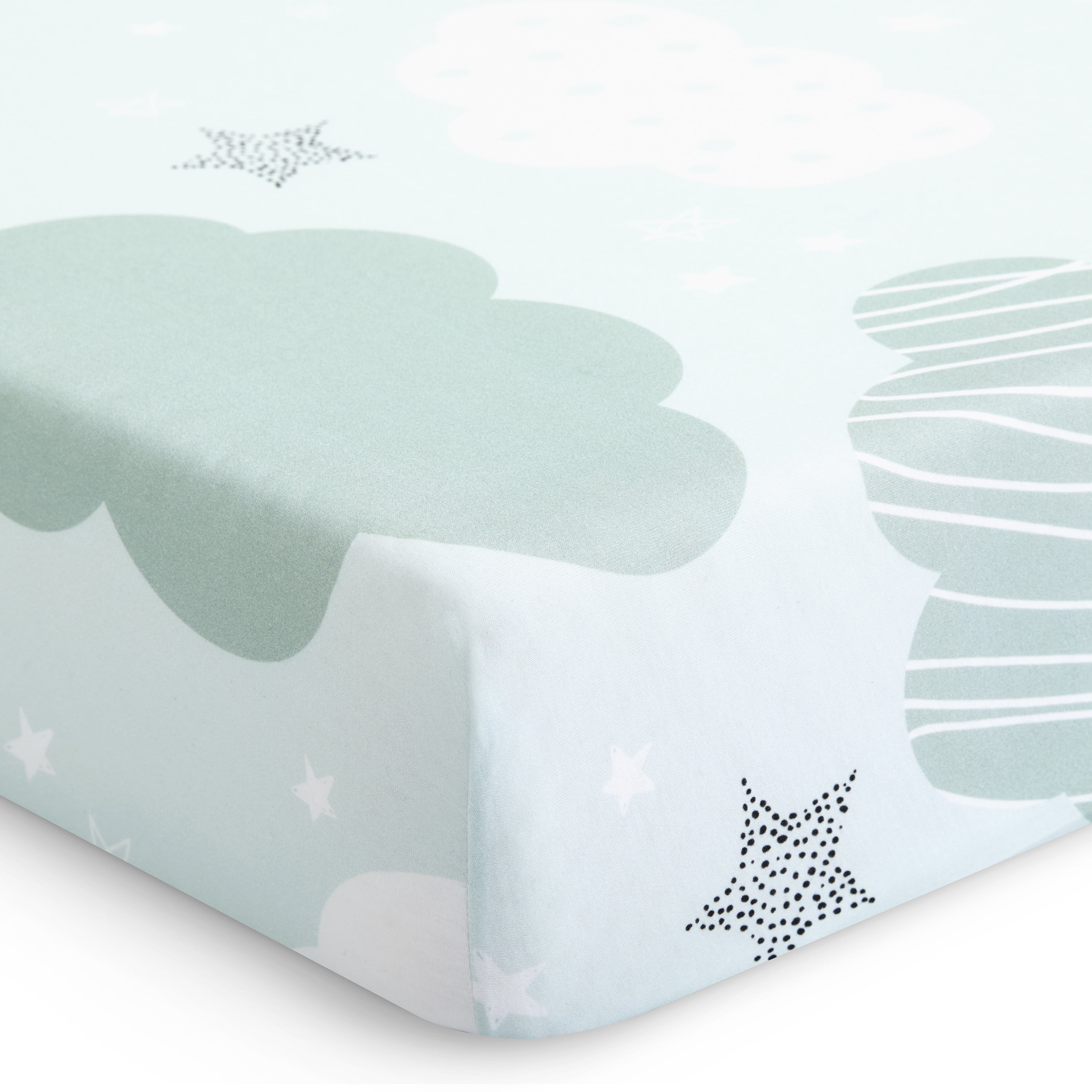 Evolur Dreamer Collection ( 2pc Sheet Set ), Seafoam Green & Cloud Print