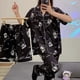 thumbnail image 1 of Pijamas de dos piezas de dibujos animados de Kawai Sanrio Kuromi, ropa de casa suave de Corea del Sur, regalo de Navidad para niñas salientes, Otoño, nuevo, 1 of 4