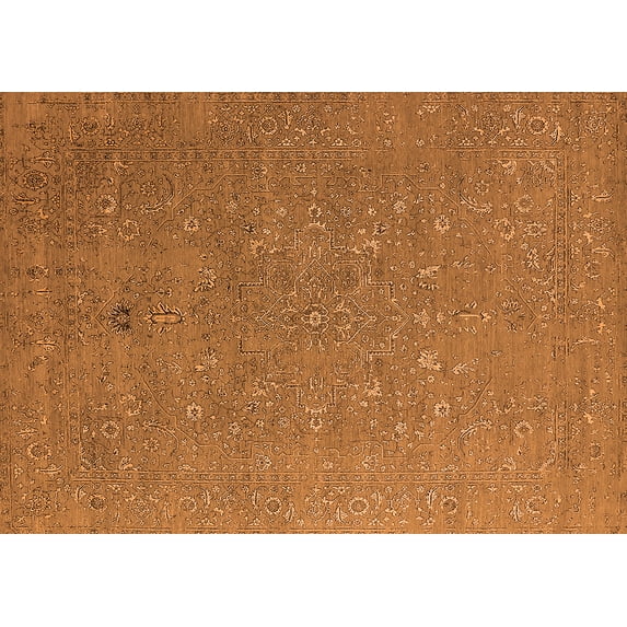 Ahgly Company Indoor Rectangle Oriental Orange Industrial Area Rugs, 2' x 5'