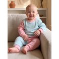 thumbnail image 6 of RUINIXCW Toddler Baby Girls Fall Outfit Contrast Color Long Sleeve Sweatshirt Pants, 6 of 8