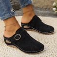 thumbnail image 3 of Pandaie Closed Toe Clogs for Women Arch Support Wedge Platform Slip on Mules Hollow out Orthopedic Slides Sandals Backless Casual Walking Shoes Black Size 6.5, 3 of 7