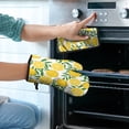 thumbnail image 2 of Yellow Lemon Fruit Slices White Pattern Kitchen Oven Mitt and Pot Holder Sets 2 Pcs for Baking, Cooking and Grilling, Heat Resistant Up To 392 °F, 2 of 7