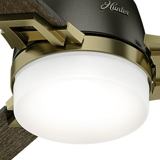 Hunter 48 Leoni Noble Bronze And Brushed Nickel Ceiling Fan With Hunter 48 Leoni Noble Bronze And Brushed Nickel Ceiling Fan With Light Handheld Remote Com