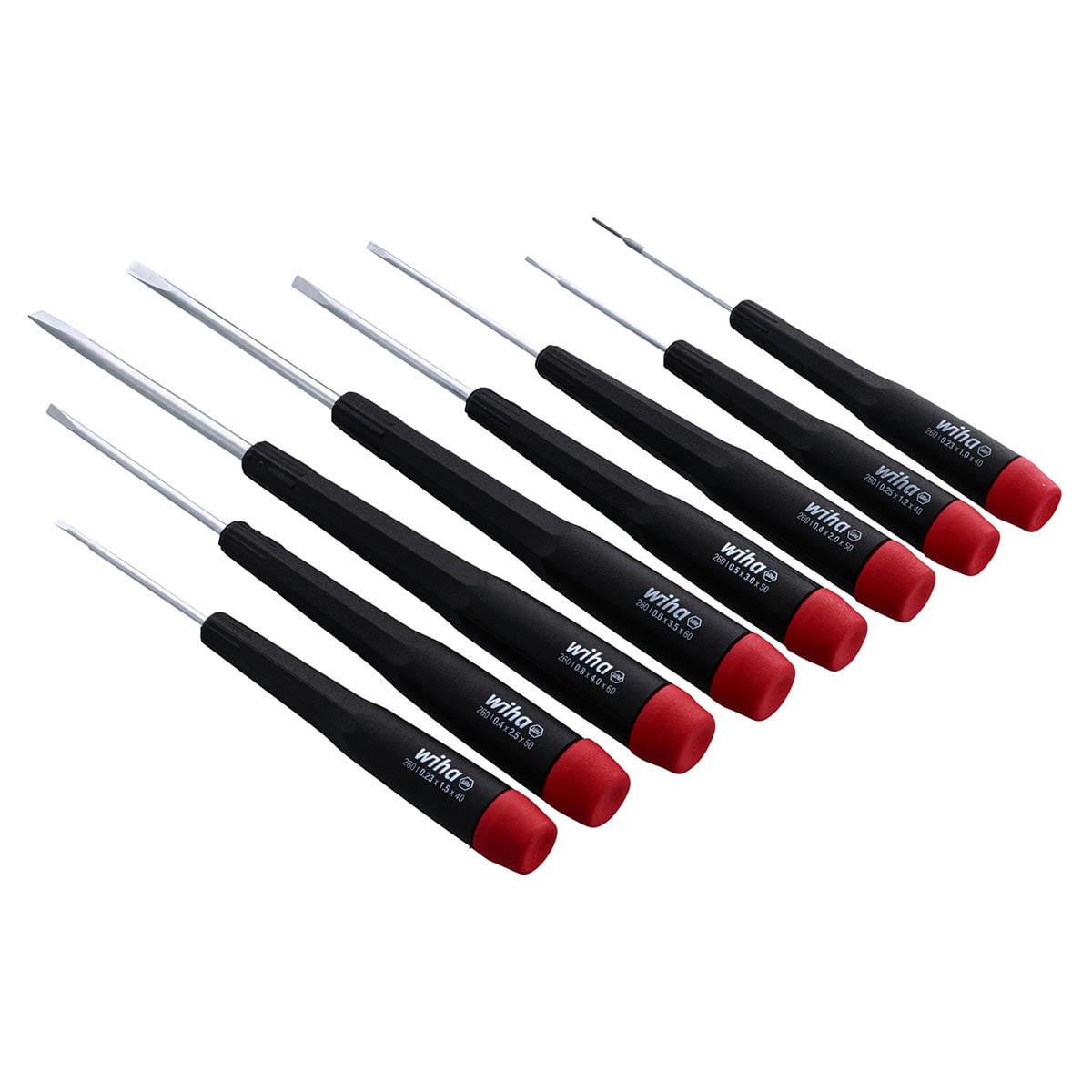 Wiha 26099 Precision Slotted Screwdriver Set in Canvas Pouch, 8 Piece Set