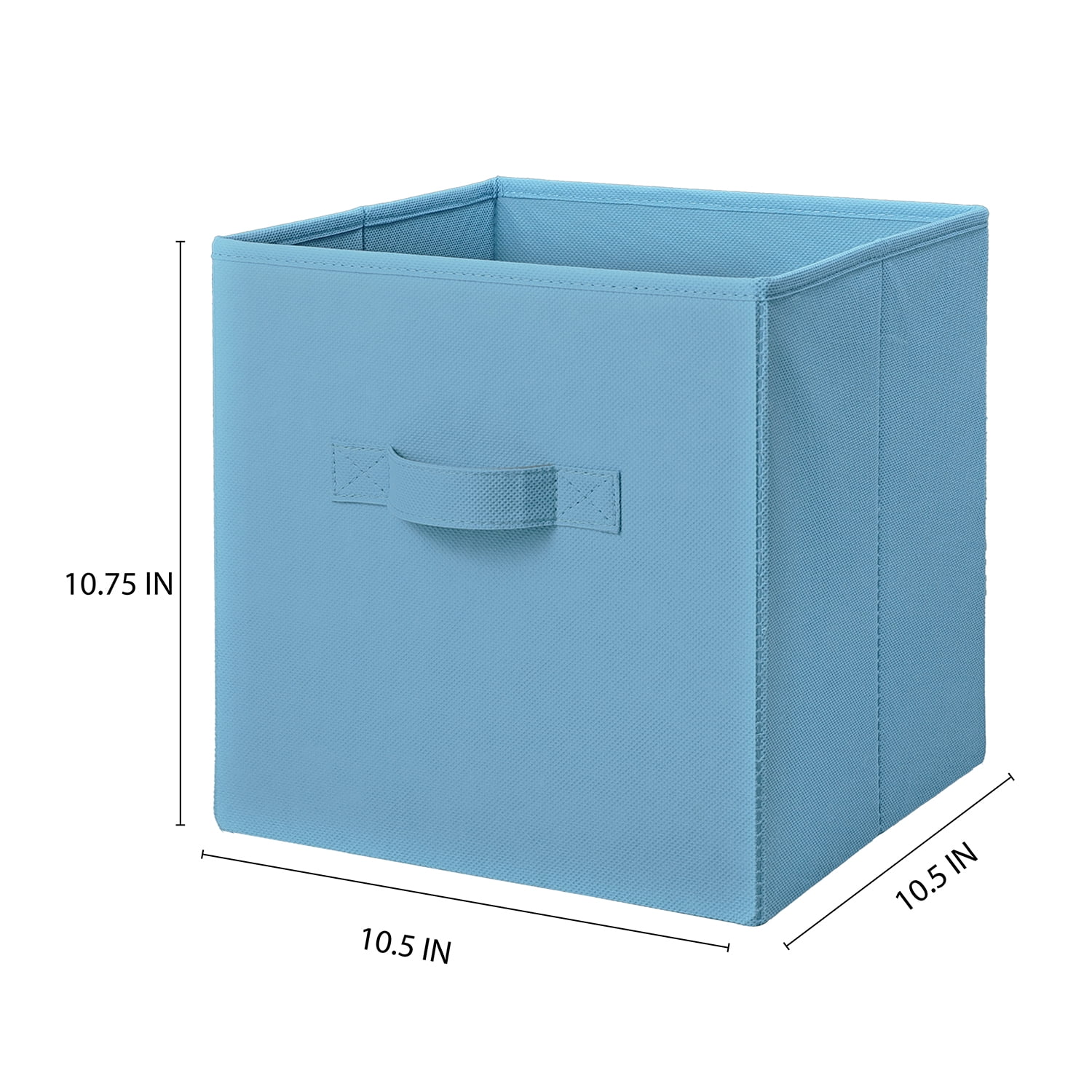 Mainstays Collegiate Collapsible Fabric Bins 10.5X10.5, Victory Blue, 4 Pack