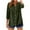 Army Green, variant on Chiccall Womens Button Down Shirts 3/4 Length V Neck Shirts Casual Trendy Lightweight Fall Tops Blouse