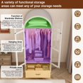thumbnail image 2 of 71"H Arched Armoire Wardrobe Closet for Bedroom w/ Glass Door & LED Sensor Light, Wooden Wardrobe Closet Clothing Storage Cabinet w/1 Drawer & Hanging Rod, 2 of 10
