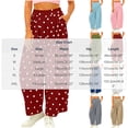 thumbnail image 4 of Women's Fashion Casual Print Color Pants Pocket Elastic Waist Comfortable Long Pants, 4 of 7
